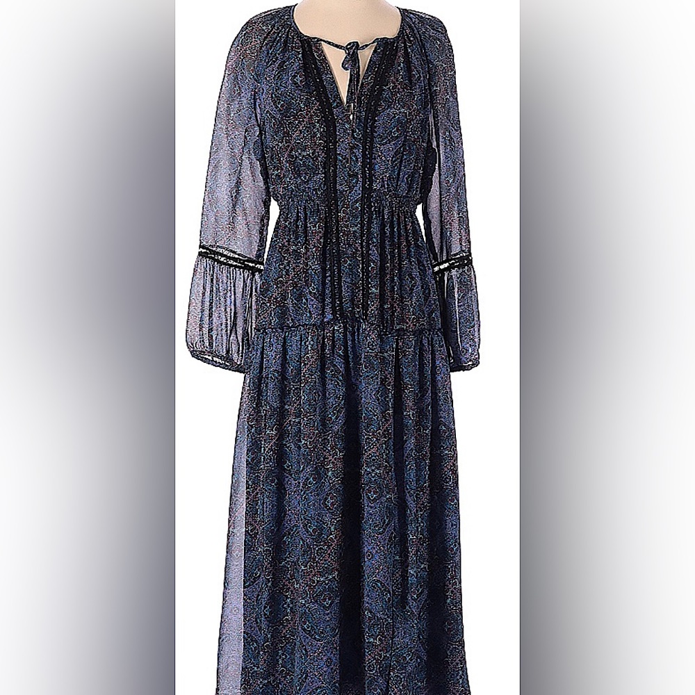 Blue paisley midi dress